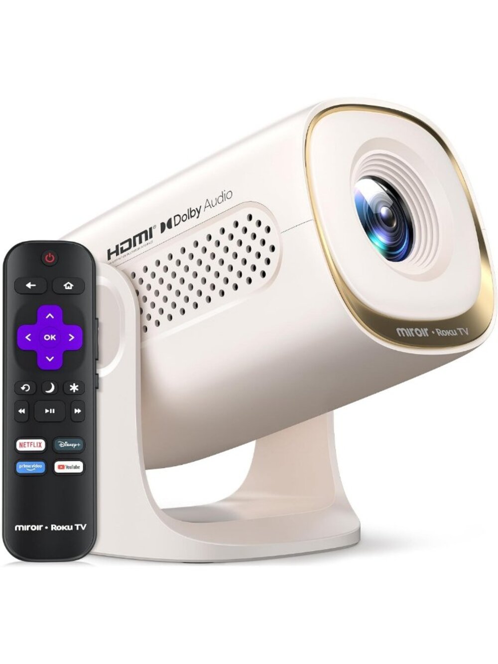 Portable Mini Smart Projector with WiFi, Bluetooth, Dolby Audio & 270° Stand